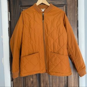 Duluth Trading Co Women's Golden Harvest Quilted Bomber Jacket, size med, cider